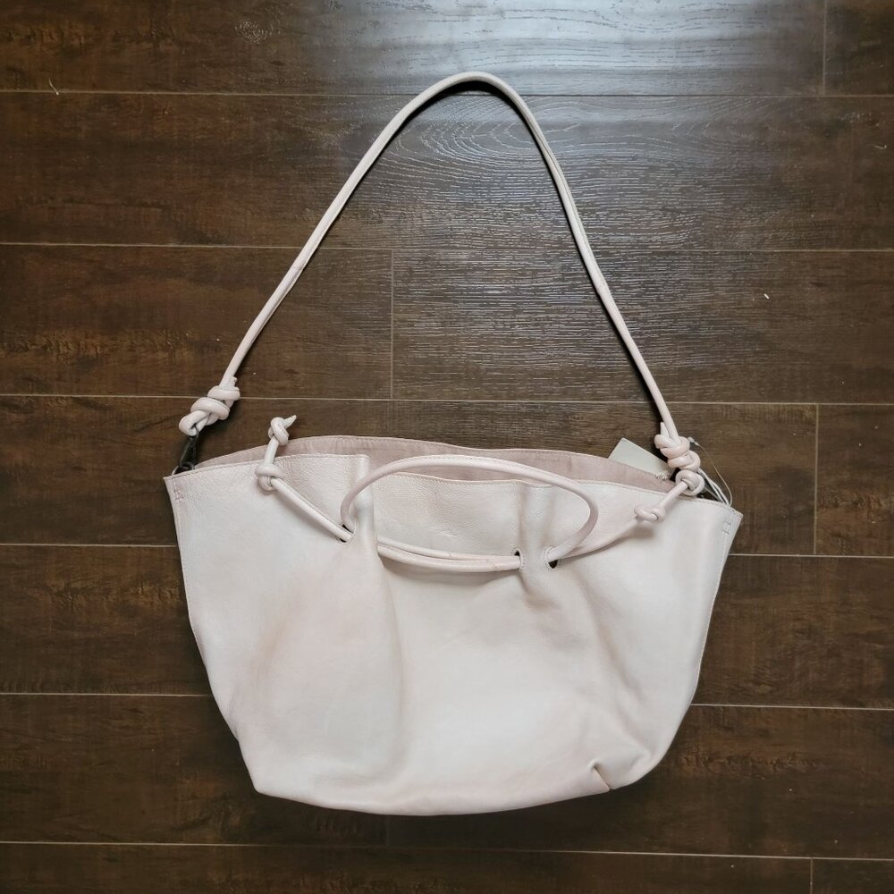 Free People Head Over Heels Tote Abalone Bone Boho Chic Convertible Leather - Picture 4 of 9
